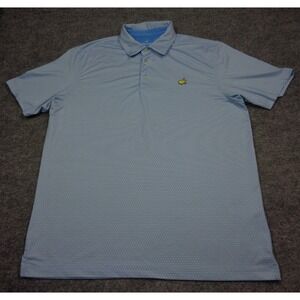 Masters Tech Polo Shirt Mens L Blue Geometric  Augusta National Performance